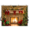 Merry Xmas Eve photo backdrop fireplace photography background Merry Christmas trees gifts photo booth props wall vinyl backdrops kids