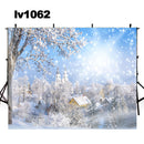 winter snow photo backdrop Christmas photography background cottage snowflake under the sun photo booth props home party decor Vinyl Fabric backdrops