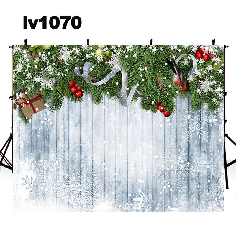 wood photo props winter snow photo backdrop merry Christmas photography background snowflake photo booth props home party decor Vinyl Fabric backdrops