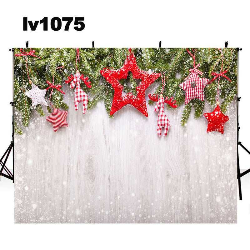 wood photo props winter snow photo backdrop merry Christmas photography background snowflake photo booth props home party decor Vinyl Fabric backdrops