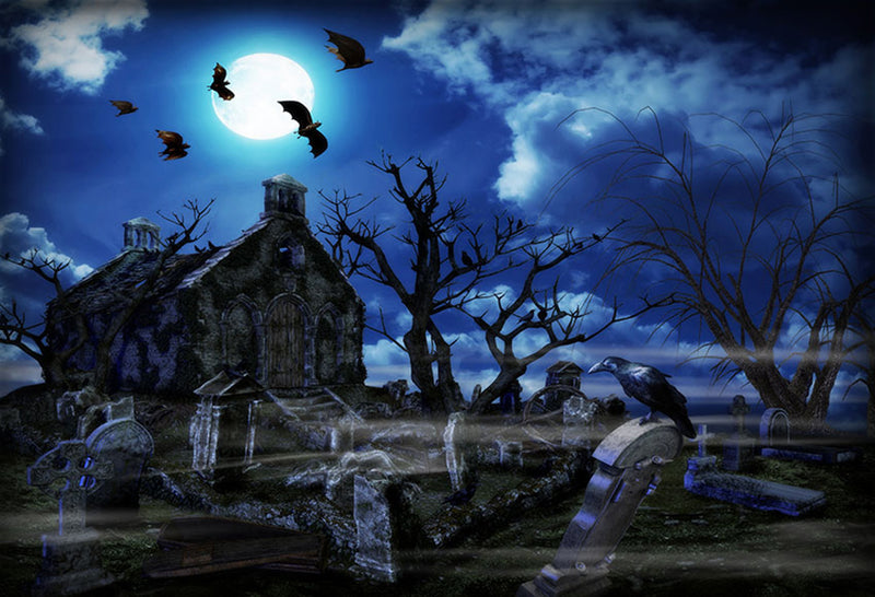 halloween graveyard photo booth backdrop night moon backdrop for picture 8x10 photography background tombstone bats photo props scary