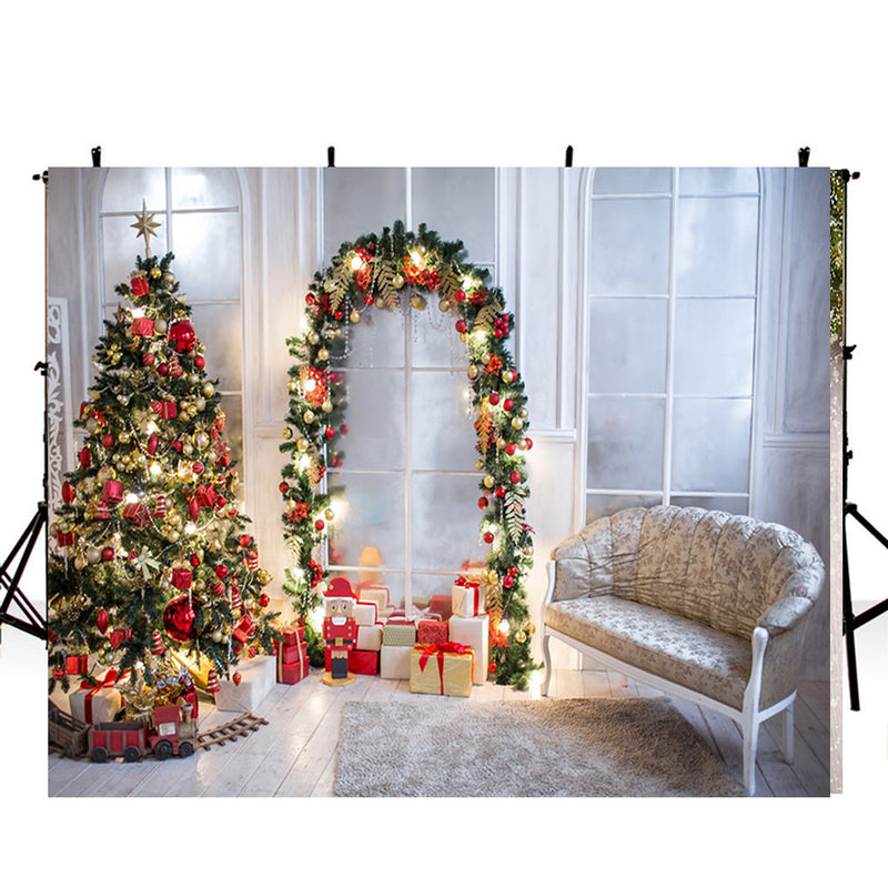 Christams Photography Backdrops Xmas Gifts Box Trees Vinyl Photo Background Newborn Photo Booth Props for Baby Shower