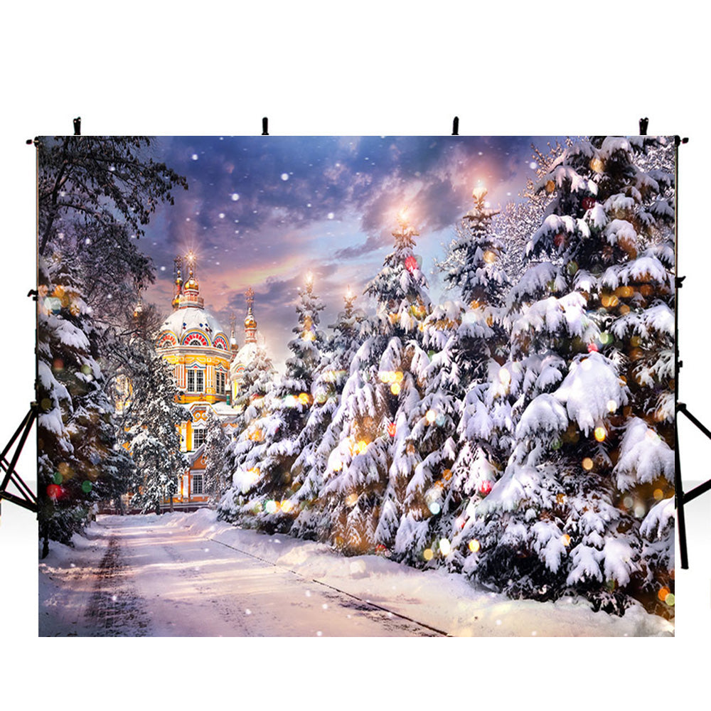 Vinyl Photography Backdrops Winter Snow Tree Christmas Backdrop Newborn Baby Photographic Background Photo Studio Backdrop Props