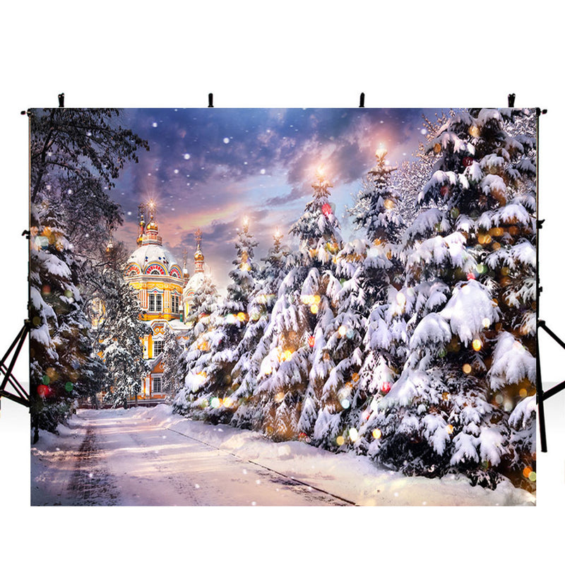 Vinyl Photography Backdrops Winter Snow Tree Christmas Backdrop Newborn Baby Photographic Background Photo Studio Backdrop Props