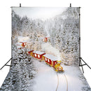snow scenery photo backdrop winter snow forest photography background train track snow photo booth props forest backdrop 2020