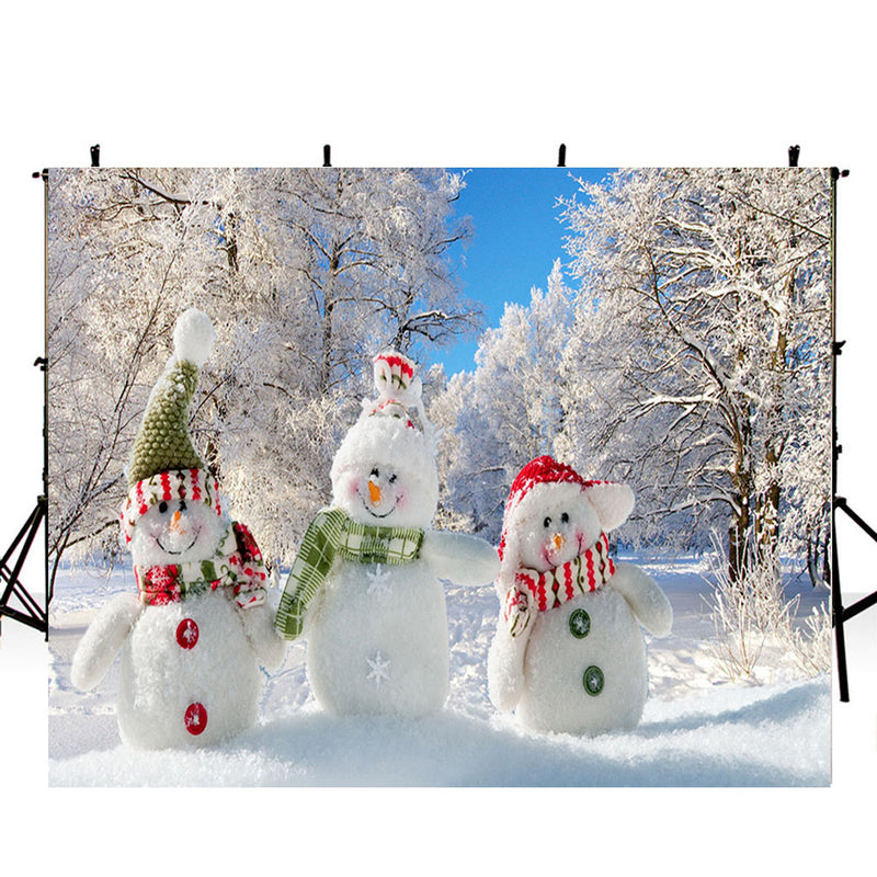 snowman photo backdrop for kids winter snow forest photography background interior decoration photo booth props Merry Xmas backdrops