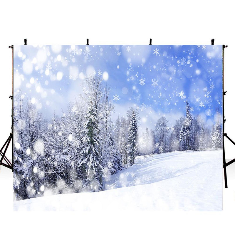 snow scenery photo backdrop for kids winter snow forest photography background interior decoration photo booth props Merry Xmas backdrops