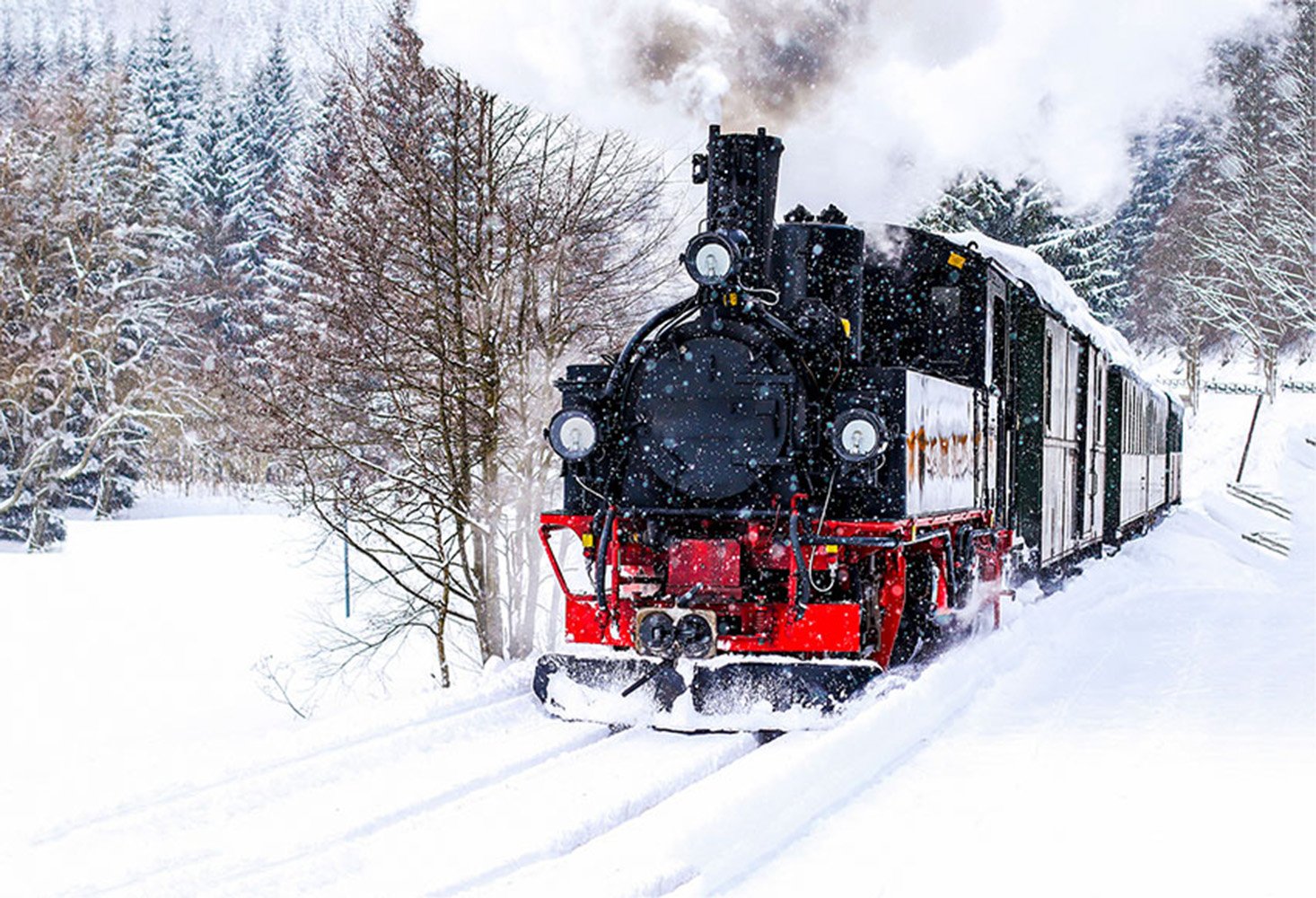 Snow Train Track Photography Backdrops Christmas Background Backdrops Snow Forest Bokeh Winter Props Xmas Vinyl photo Backdrop