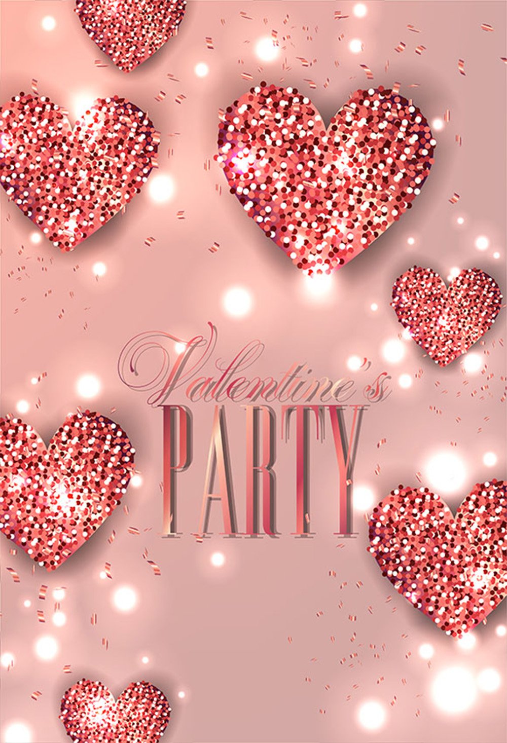 Valentine Party Photography Backdrops Pink Sweetheart Photo Props Sparkle Diamond Valentine's Day Background Photo Studio Love