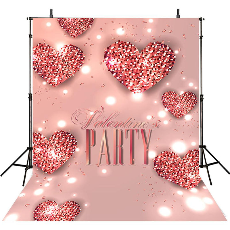 Valentine Party Photography Backdrops Pink Sweetheart Photo Props Sparkle Diamond Valentine's Day Background Photo Studio Love