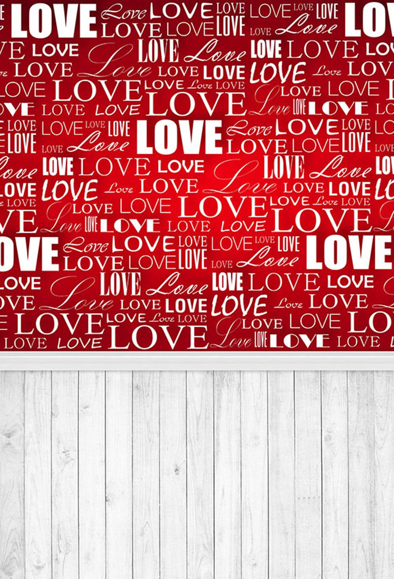 Wood Floor Valentine Party Photography Backdrops Love Sweetheart Photo Props Red Valentine's Day Background Photo Studio
