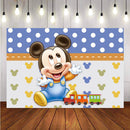 Child Photography Background Minnie Mouse Birthday Party Backdrop Blue Boys Love Shape Decor Backdrop Photo Studio Banner