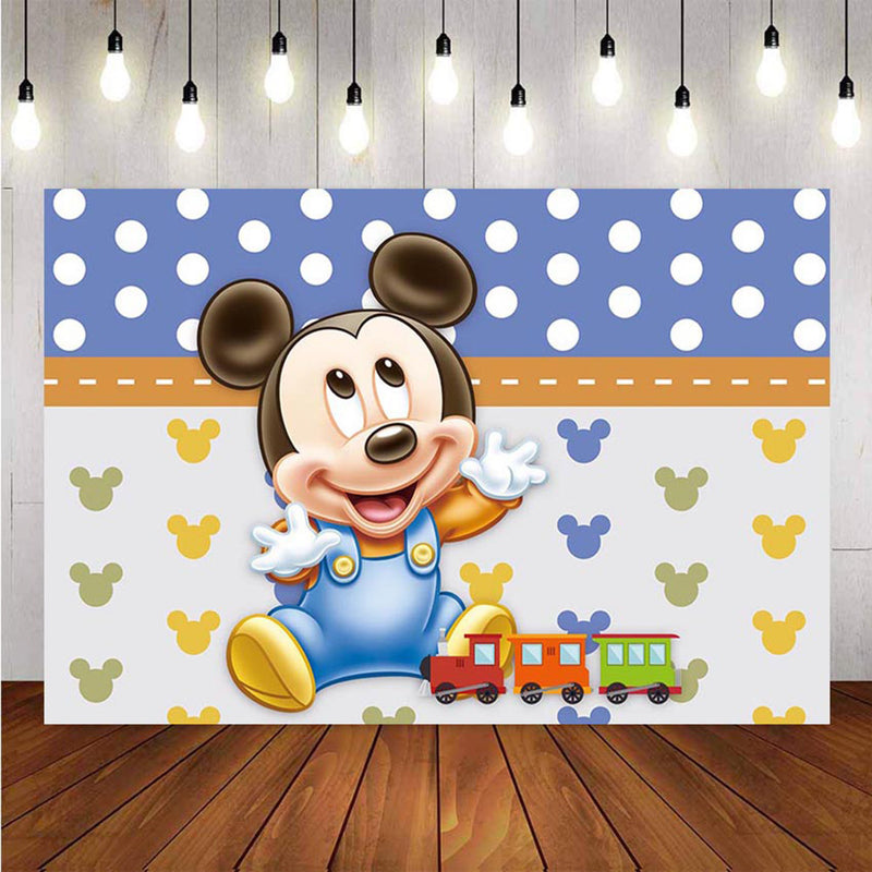 Child Photography Background Minnie Mouse Birthday Party Backdrop Blue Boys Love Shape Decor Backdrop Photo Studio Banner