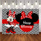 Child Photography Background Minnie Mouse Birthday Party Backdrop Black Stripe Girl Red Love Decor Backdrop Photo Studio Banner