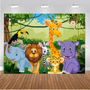 Jungle Safari Animals Zoo Photo Background Dinosaur Party Decoration Kids Birthday Banner Backdrop for Photography Studio