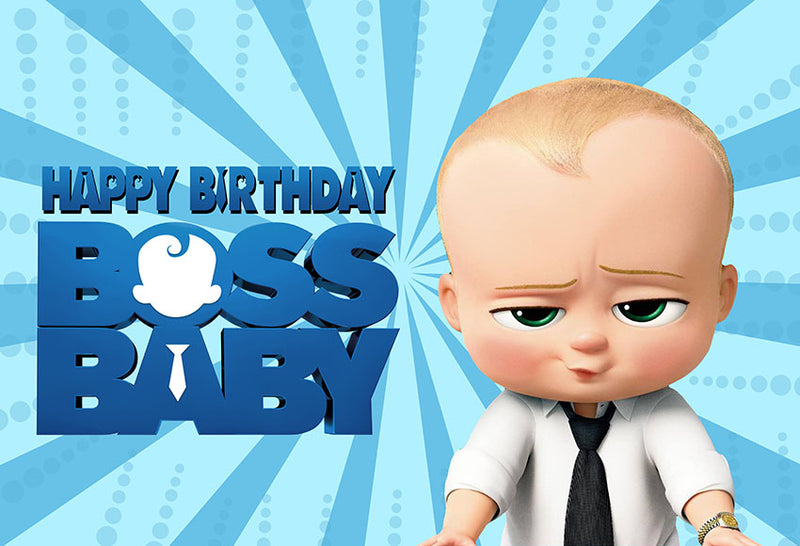 Our Little Man Birthday Party Backdrops Boss Baby Photographic Background Child Customize Photo Banner Vinyl Photocall