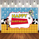 Customize Photography Backdrops Cartoon Toy Story Candy Happy Birthday Home Party Decor Photocall Backdrop Photo Studio Banner