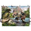 Dinosaur World Party Photography Backdrops Jurassic Park Cartoon Wall Background for Photo Birthday Props Island