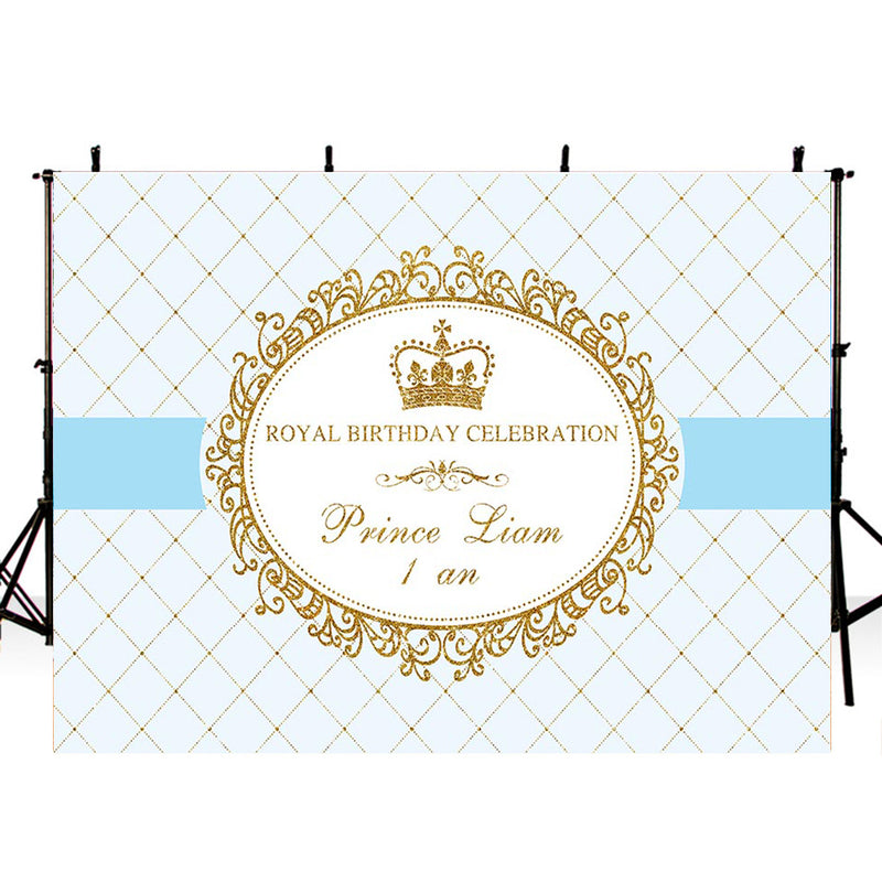 Customized Royal Birthday Celebration Photography Background Prince Boys Birthday Party Photo Studio Backdrop Kids Birthday Banner Photo Prop