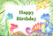 Happy Birthday Photography Background Animals Zoo Jungle Safari Party Banner Photo Studio Backdrop Kids Birthday Banner Photo Prop