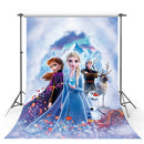 Frozen Photography Background Queen Elsa with Anna with Friends Fairy Tale Ice World Birthday Backdrops Studio Photocall Photo Prop