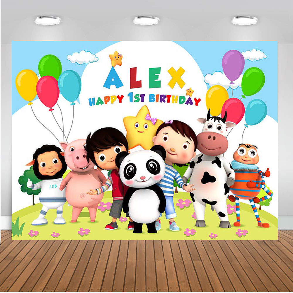 Little Baby Bum Photography Background LBB Kids Birthday Banner Photo Studio Custom Baby 1st Birthday Vinyl Photo Prop
