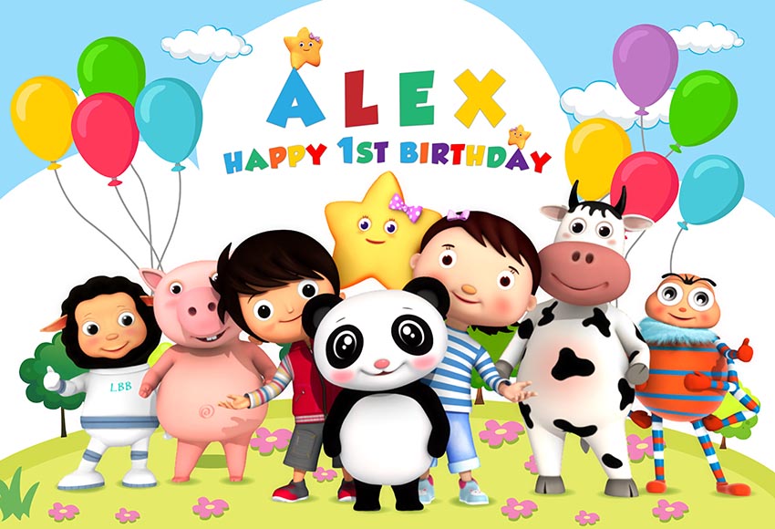 Little Baby Bum Photography Background LBB Kids Birthday Banner Photo Studio Custom Baby 1st Birthday Vinyl Photo Prop