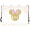 Custom Monkey Mouse Photography Background Girls Birthday Banner Minnie Mouse Photo Studio Backdrop One Birthday Vinyl Photo Prop