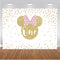 Custom Monkey Mouse Photography Background Girls Birthday Banner Minnie Mouse Photo Studio Backdrop One Birthday Vinyl Photo Prop