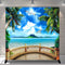 Summer Tropical Photography Background Hawaii Luau Ocean Party Banner Photo Studio Wood Floor Vinyl Photo Prop