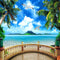 Summer Tropical Photography Background Hawaii Luau Ocean Party Banner Photo Studio Wood Floor Vinyl Photo Prop