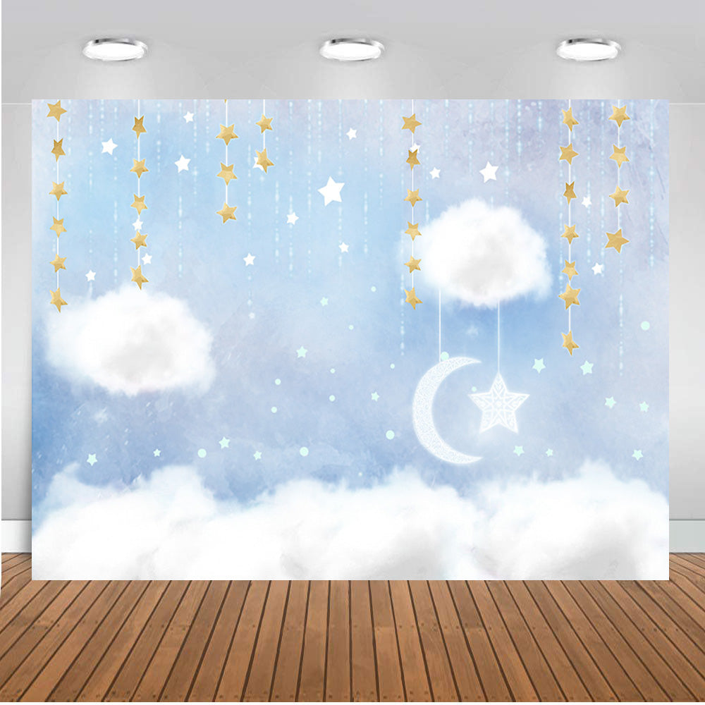 Twinkle Twinkle Litter Star Photography Backdrops Stars Moon Vinyl Photography Backdrop Newborn Photo Booth Props Party