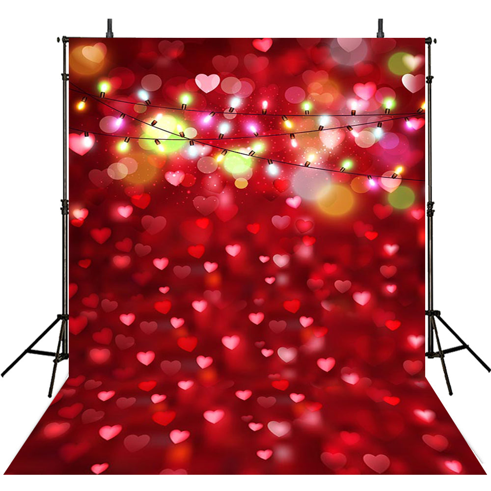 Love Valentine Photography Backdrops Red Heart Party Decor Valentine's Day Photocall Sparkle Bokeh Background Photo Studio