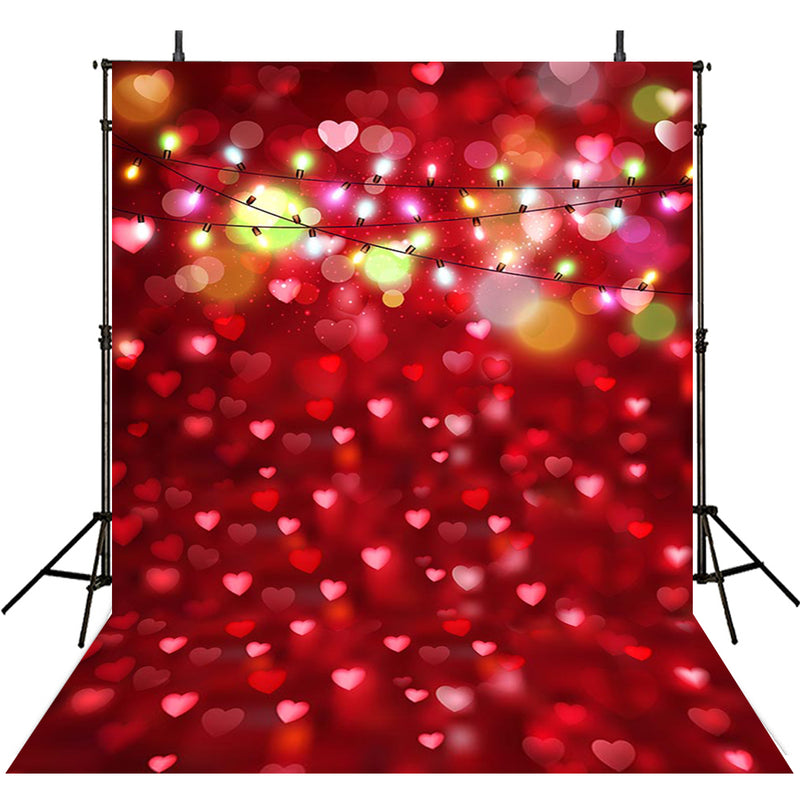 Love Valentine Photography Backdrops Red Heart Party Decor Valentine's Day Photocall Sparkle Bokeh Background Photo Studio