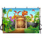 Animals Zoo Photo Background Dinosaur Jurassic Park Party Decoration Kids Birthday Banner Backdrop for Photography Studio