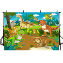 Jungle Safari Animals Zoo Photo Background Dinosaur Jurassic Park Party Decoration Kids Birthday Banner Backdrop for Photography Studio