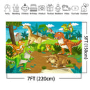 Jungle Safari Animals Zoo Photo Background Dinosaur Jurassic Park Party Decoration Kids Birthday Banner Backdrop for Photography Studio