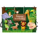 12ft wild one photo backdrop animals zoo lion photo booth props happy birthday photography background tropical theme vinyl backdrops for picture summer for kids giraffe Elephant background child party