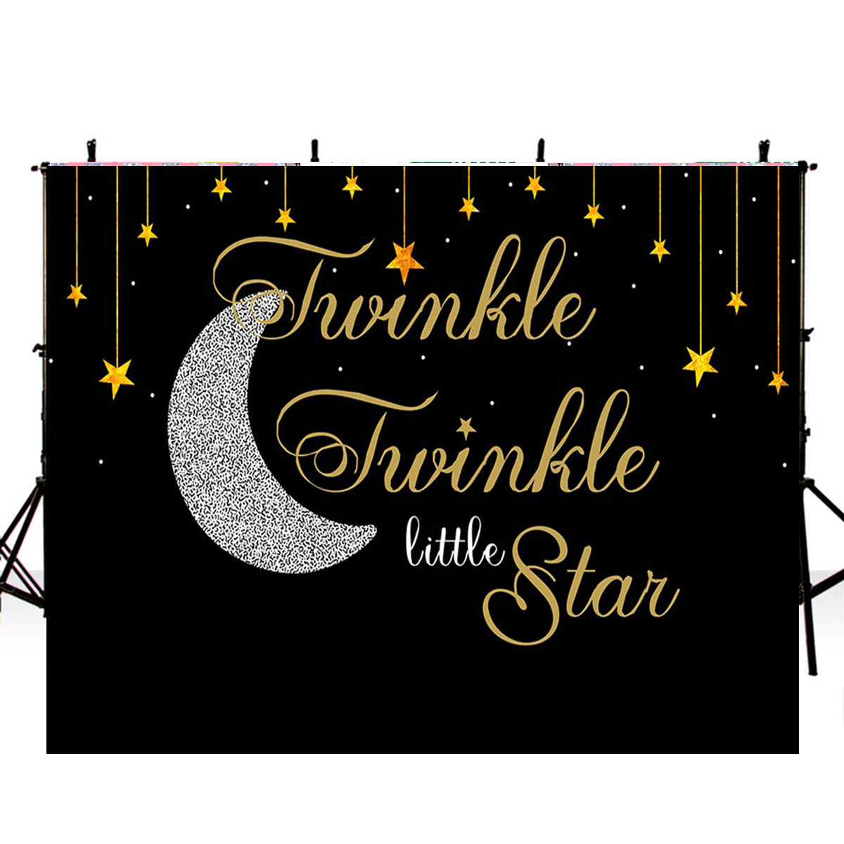 twinkle twinkle little stars backdrop for pictures 10x8 vinyl photo booth props moon photography backdrops black background for photographer stars backdrops for kids