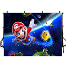 Game Super Mario Photography Backgrounds Cartoon Kids Birthday Party Photo Backdrops Custom Name Banner