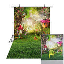 Mushroom Photography Backdrops Alice in Wonderland Backdrop Jungle Safari Party Girls Photography Background For Photo Studio