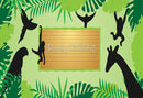 7ft wild one photo backdrop animals golden photo booth props stripes streaks photography background tropical theme vinyl backdrops for picture summer for kids background child party