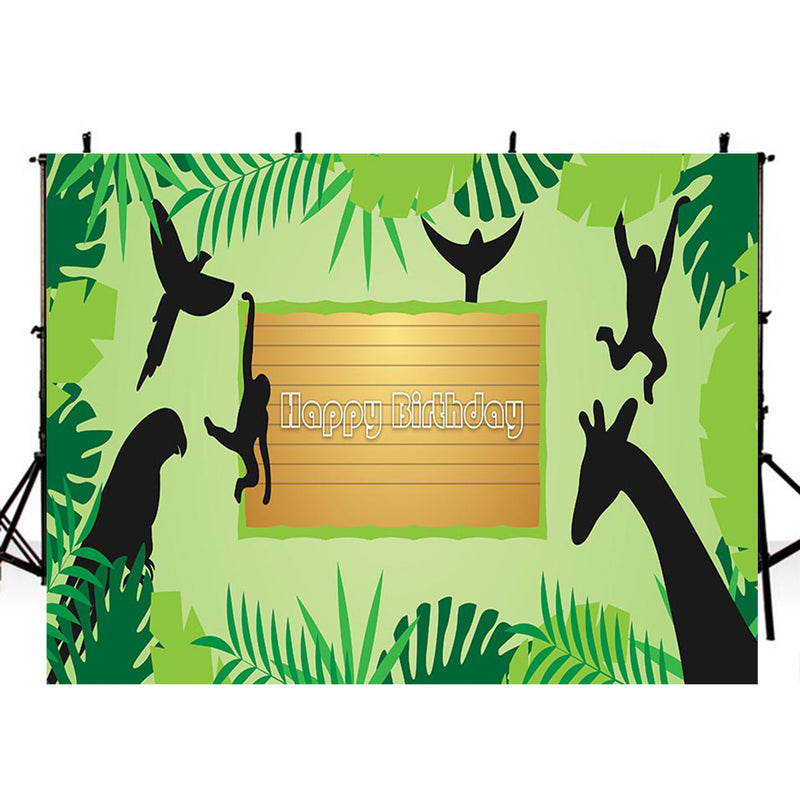 7ft wild one photo backdrop animals golden photo booth props stripes streaks photography background tropical theme vinyl backdrops for picture summer for kids background child party