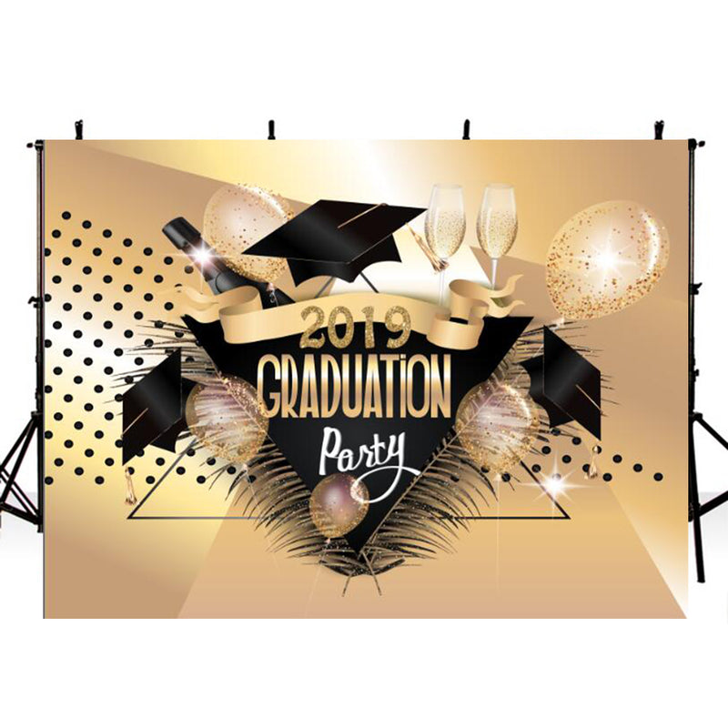 custom photo booth props rose gold 2019 graduation photo backdrop black Bachelor cap graduation photo backdrop for decorations vinyl background elementary graduation photo props for teenages