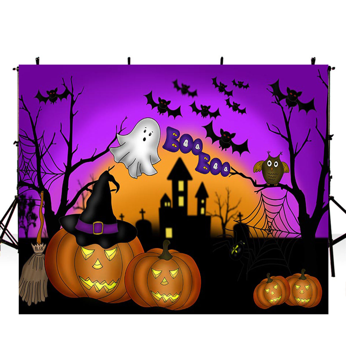 photo backdrop halloween 10x8 purple photo backdrop for halloween meiguisha Pumpkin Lantern photography background for child backgound for picture moon