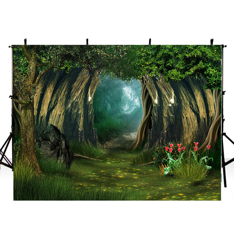 wild photo backdrop enchanted forest 8ft photo booth props nature scenery photography background travel vinyl backdrops for picture summer trees background scenes