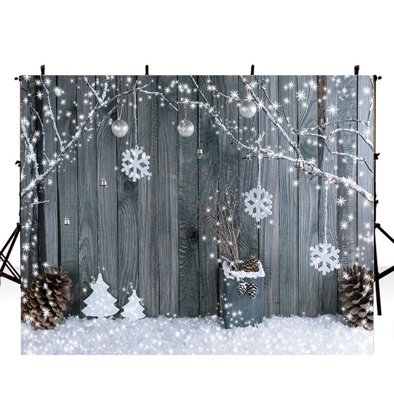 wood floor photo backdrop winter snowflake photography background Merry Christmas photo booth props wooden Vinyl backdrops kids