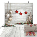 Christmas photo backdrop wood floor white photography background stars new year photo booth props Merry Xmas backdrops bells