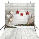 Christmas photo backdrop wood floor white photography background stars new year photo booth props Merry Xmas backdrops bells