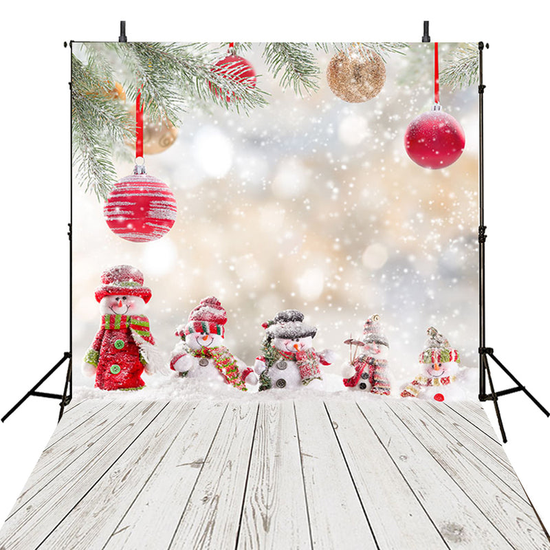 winter snowman photo backdrop wood floor christmas photography background snowflake photo booth props Merry Xmas backdrops kids